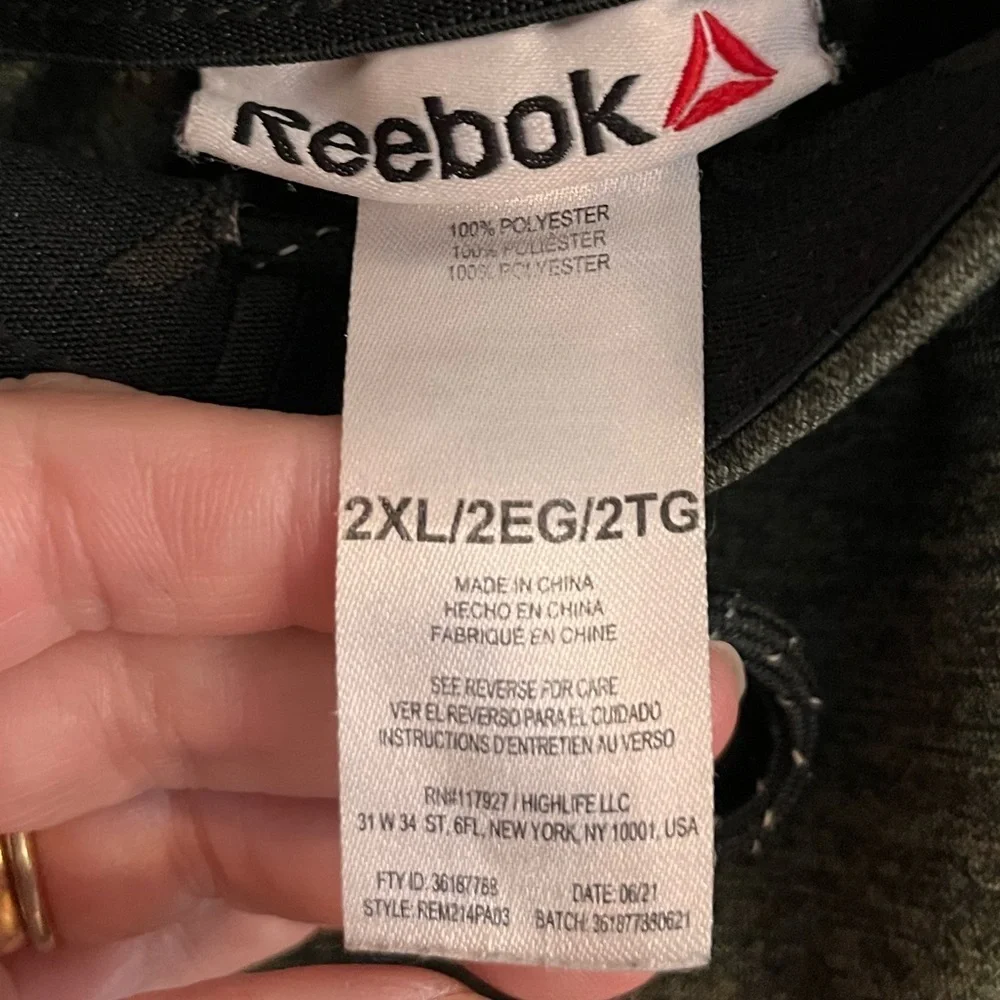 Reebok Gray Black Drawstring Comfort Size 2XL Joggers w Racing Stripes 3 Pockets